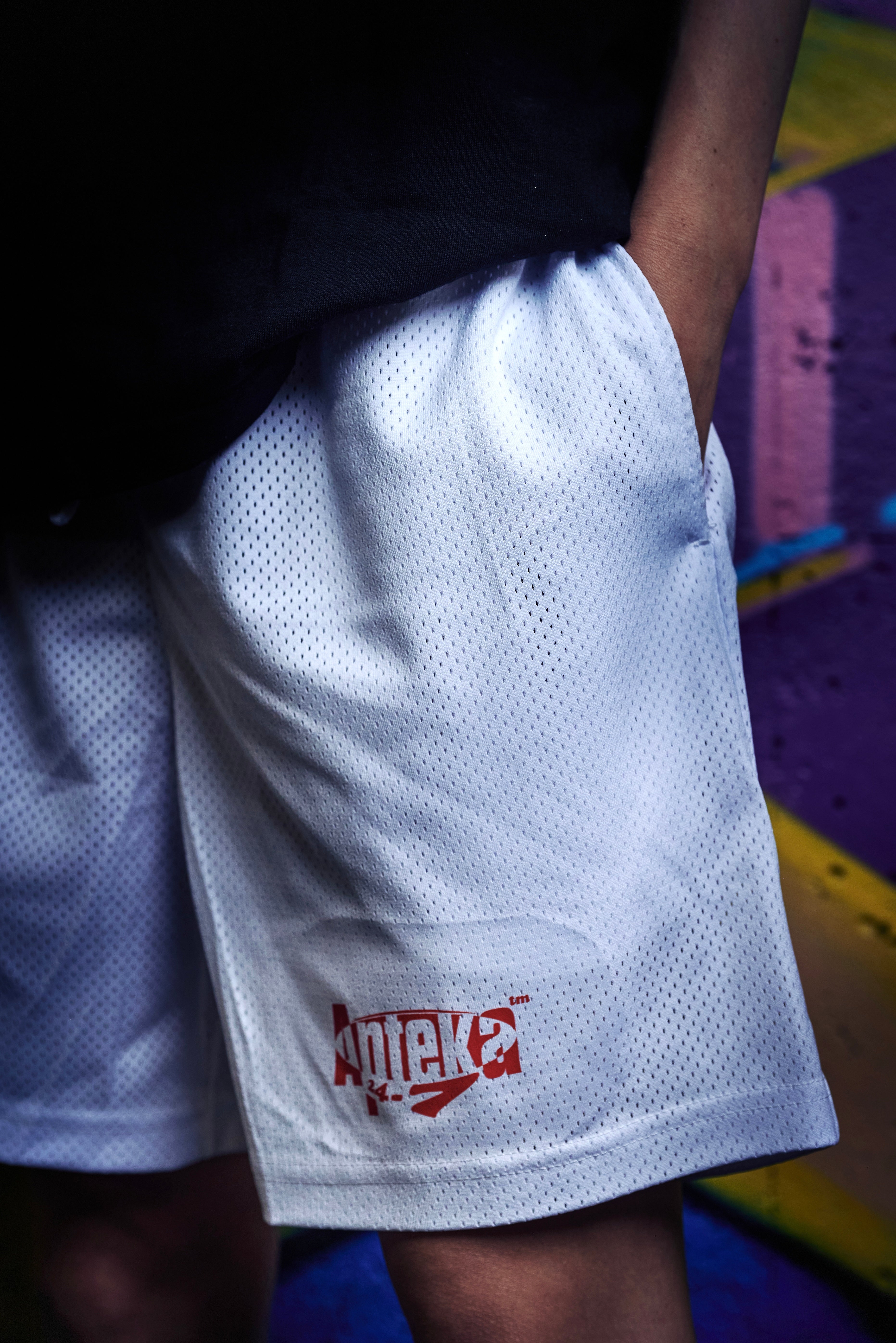 Apteka24x7 Logo White Mesh Shorts