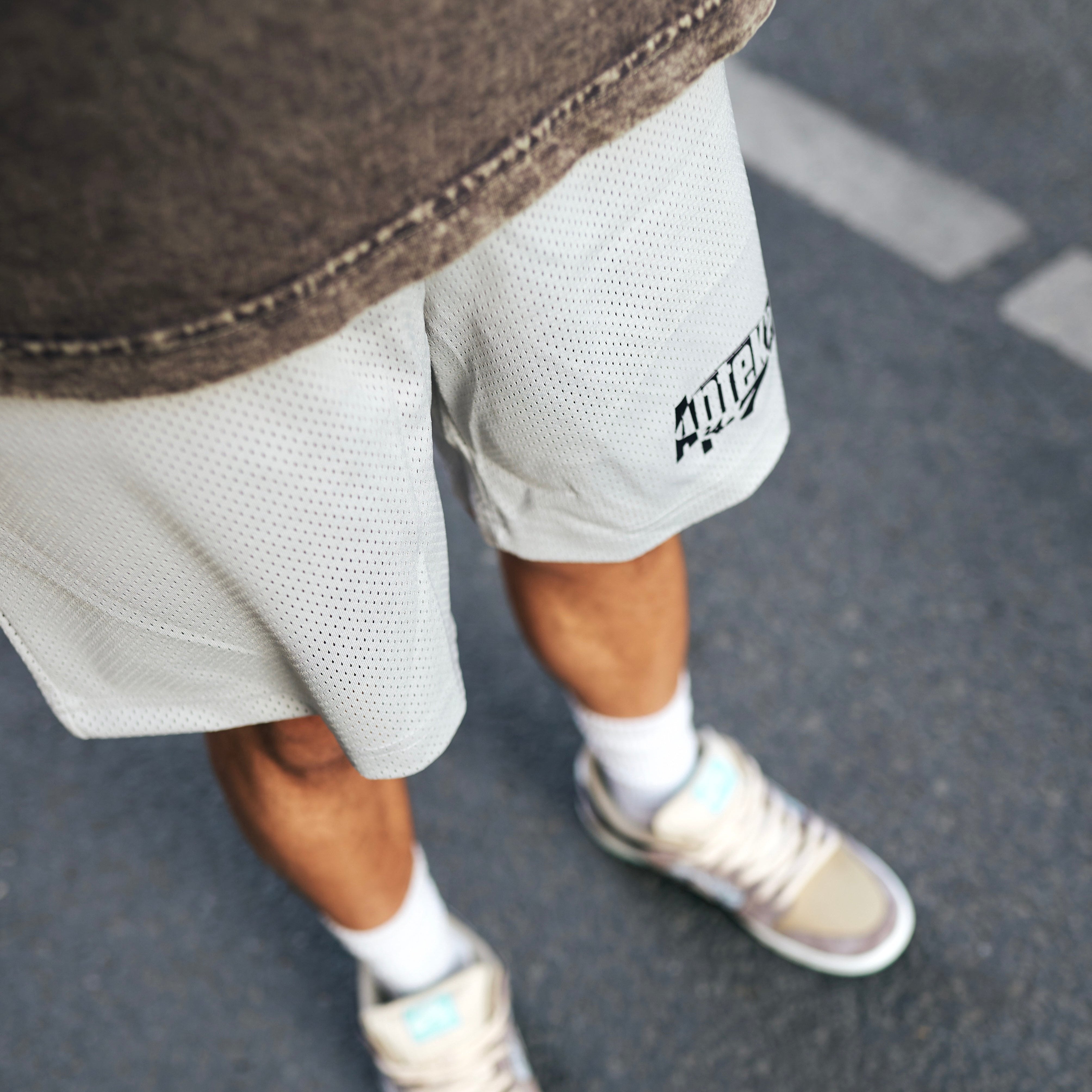 Apteka24x7 Logo Silver Mesh Shorts