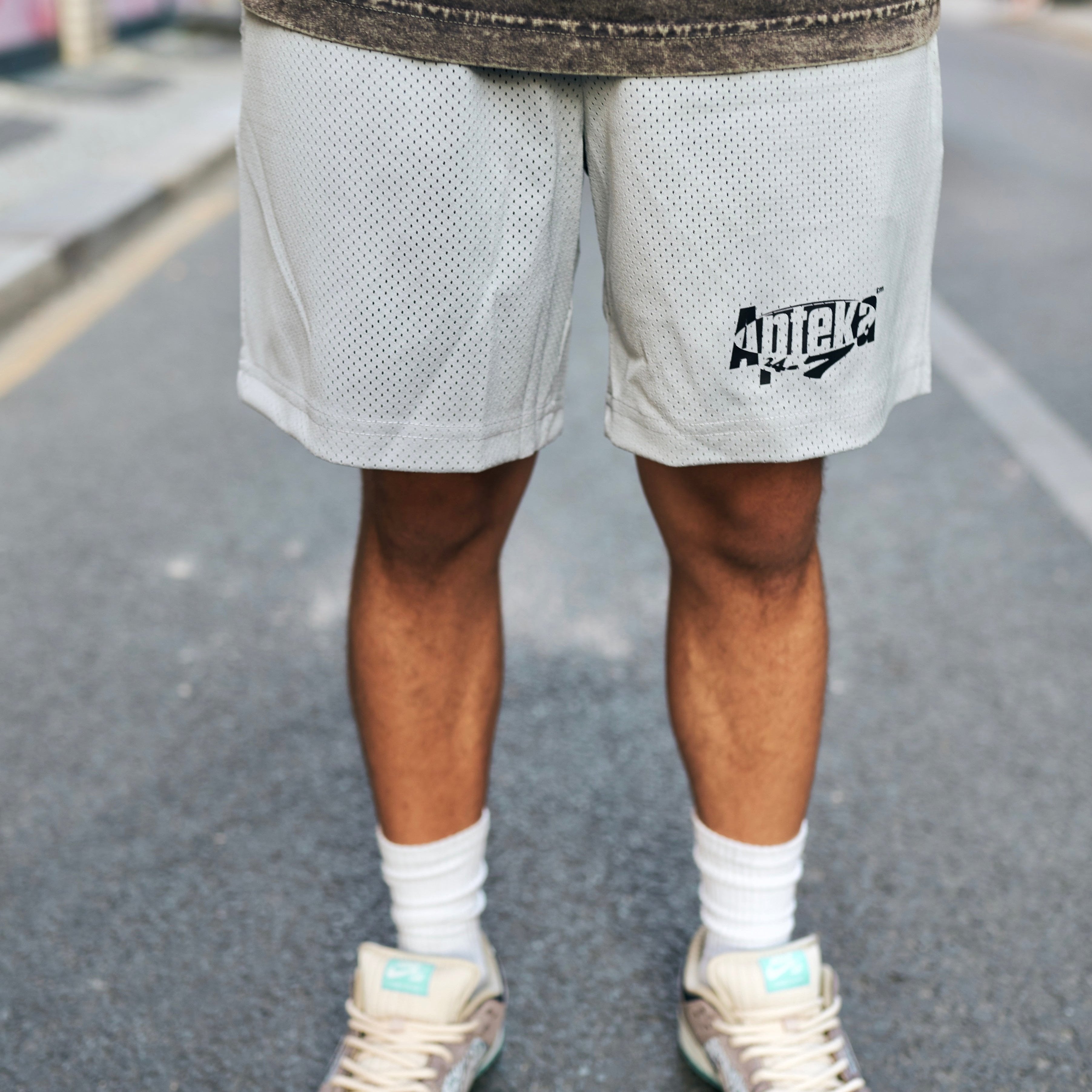 Apteka24x7 Logo Silver Mesh Shorts